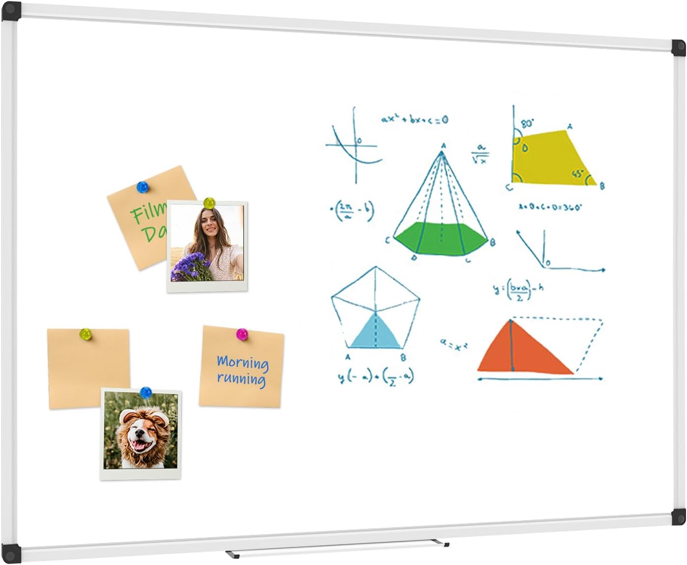 XBoard Magnetic Whiteboard 72 x 40 Inch, Dry Erase White Board for Wall with Marker Tray 6' x 3' | Aluminum Frame Message Presentation Board