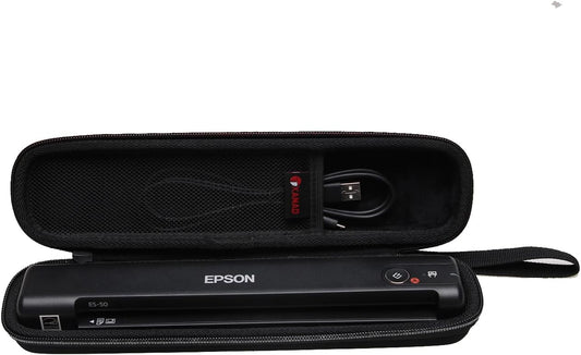 XANAD Black Case for Epson Workforce ES-50 / ES-55R / ES-60W / ES-65WR / DS-30 / DS-70 / DS-80W Document Scanner (Case Only)