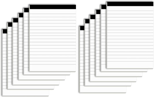 Notepads for Daily Planning and Organization of Work – 4 x 6-inches Lined Paper – Thick Bright White Paper – 30 Pages – Note Pads Ruled Pages – Pack of 12