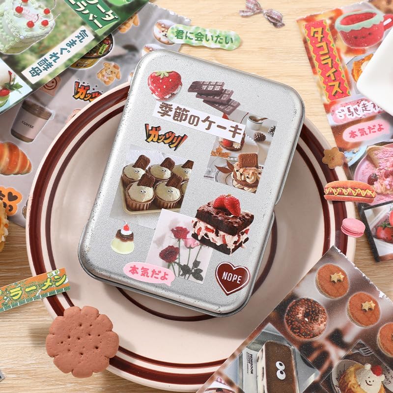 Alideco 30pcs Scrapbook Stickers Vintage Gourmet Desserts Sticker Book for Adults Sticker journaling Stickers for Scrapbooking (shiquxiaoguan)