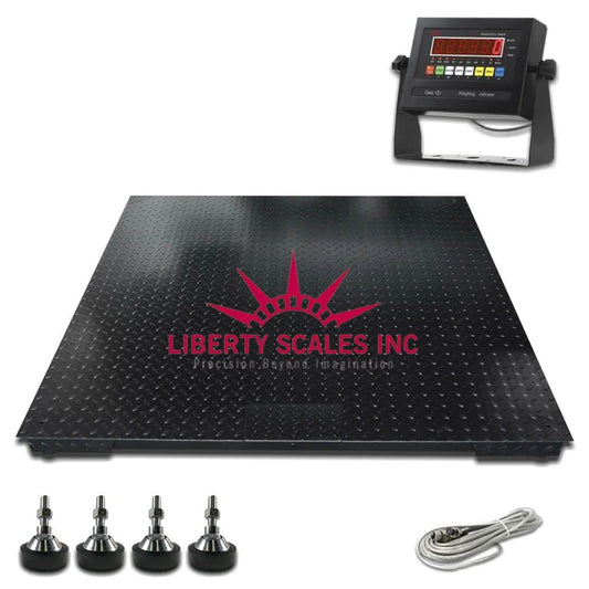 Liberty LS-800-4X5 NTEP Certified (Legal for Trade) Industrial Floor Scale | 48" x 60" | Capacity of 2,500 lbs x 0.5 lb + Black