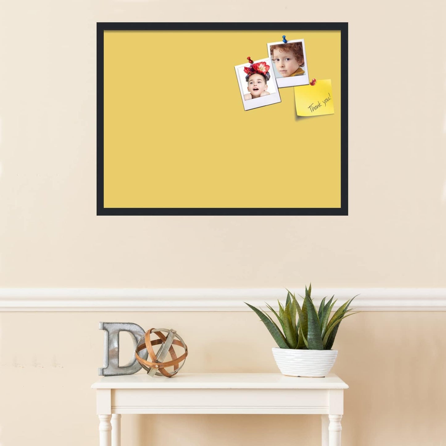 PinPix 32x24 Inch Cork Bulletin Board. This Decorative Framed Pin Board Comes with Honey Pastel Design and a Satin Black Frame. Ideal for Home Office Decor or Message Board (PinPix-1810)