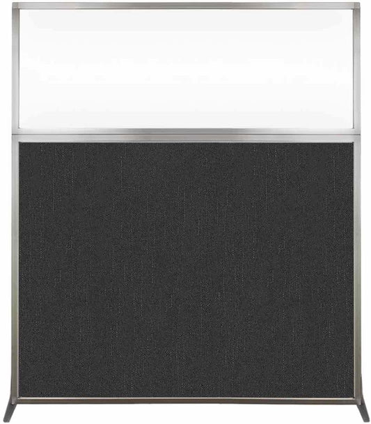 Versare Hush Screen Portable Room Divider | Workstation Wall Divider | Freestanding Privacy Hush Panels | Clear Windows | Fabric Office Divider Screen | Great for Room Separation