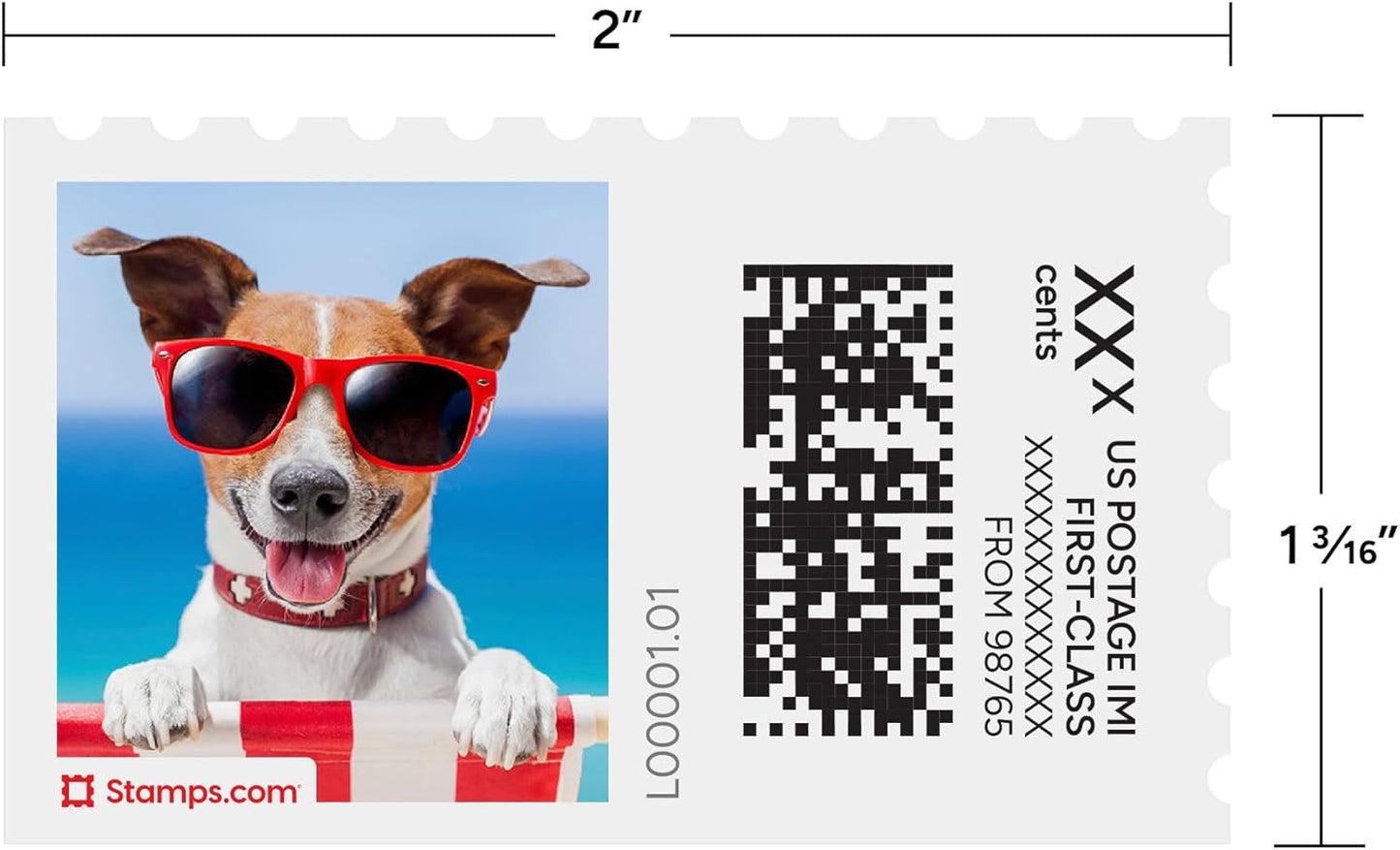 Summer Pup NetStamps 1200-Pack (50 Sheets) Printable Postage Labels (Stamps.com Subscription Required) - Print Approved Postage - Inkjet & Laser Printers - Business, Personal, Home