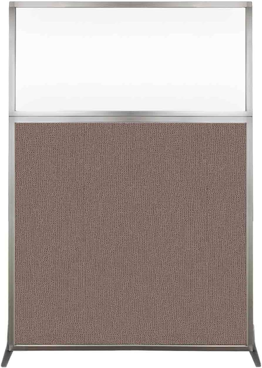Versare Hush Screen Portable Room Divider | Workstation Wall Divider | Freestanding Privacy Hush Panels | Clear Windows | Fabric Office Divider Screen | Great for Room Separation