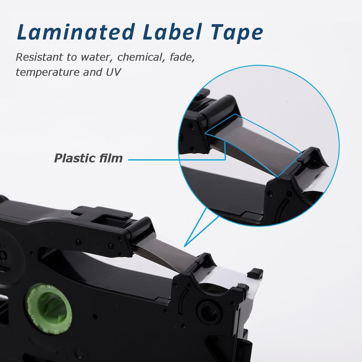 Label KINGDOM TZe-211 6mm Label Maker Tape Replacement for Brother TZe211 TZe TZ Tape 6mm 0.23 Laminated White 1/4 Inch Compatible with Brother P Touch PT-D210 PT-D220 PT-H110 PT-D400, 6-Pack