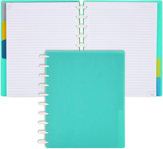 Talia Discbound Notebooks, Planner, Customizable, (Celestial Turquoise, Midsize (7.5in x 9.75in))