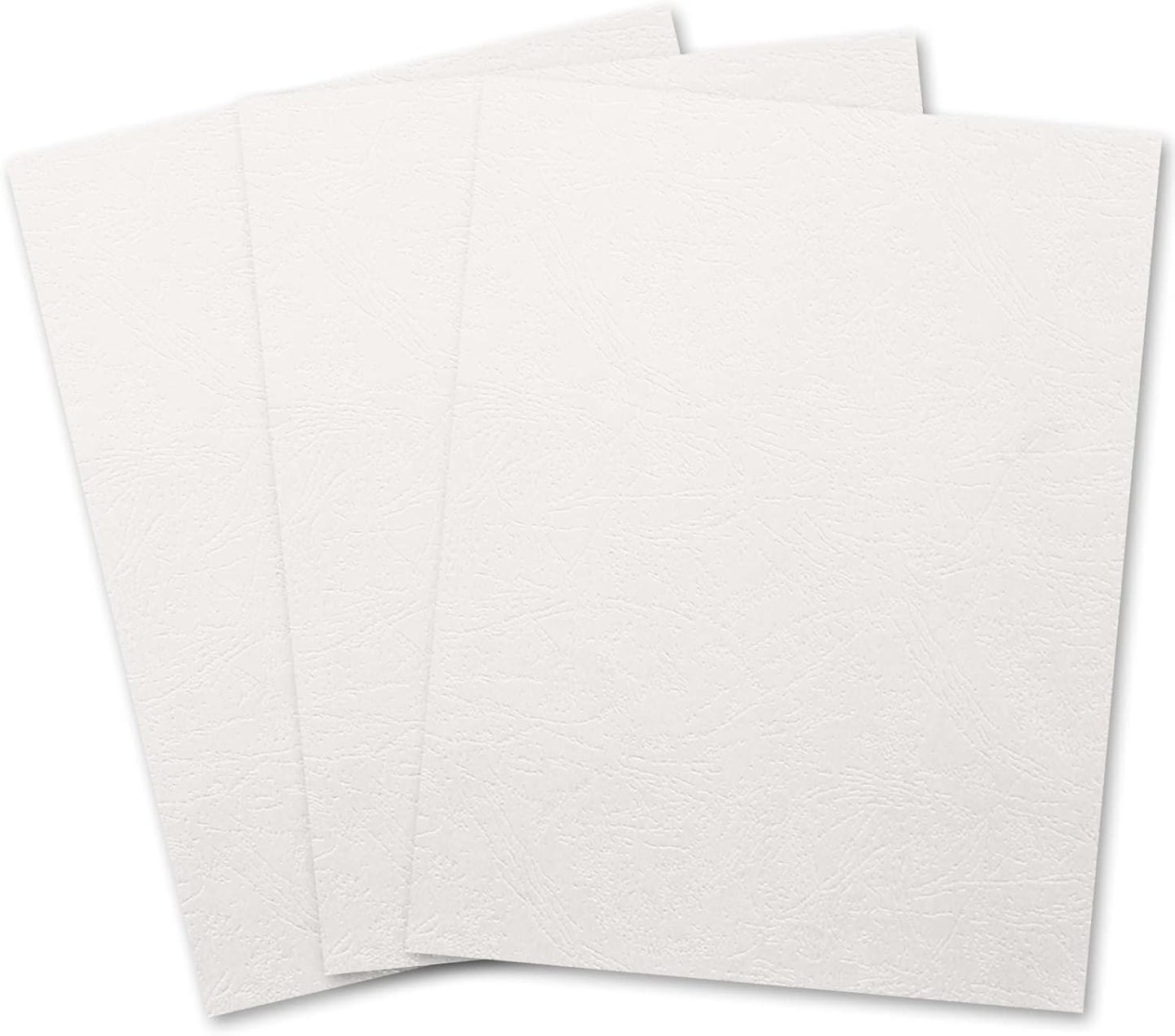 Binditek 100 Pack Grain Texture Paper Binding Presentation Covers, 13Mil, 90lb, Un-Punched, 8-1/2 x 11 Inches, Square Corners, White, Office Supplies