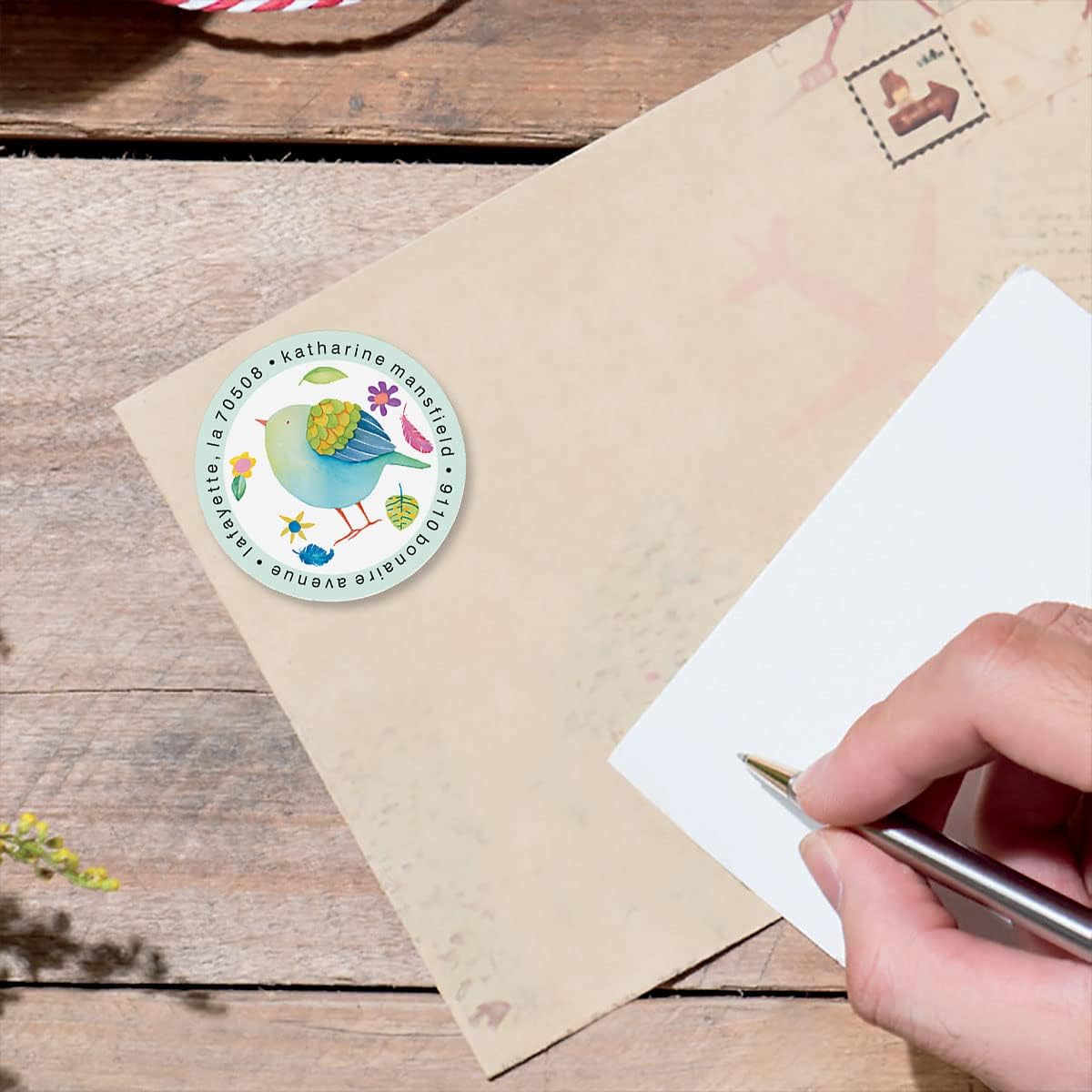 Colorful Images Cheerful Chirping Return Address Mailing Labels, Personalize with Name & Addresses, Set of 144 Self Adhesive, Easy Peel Flat Label Sheets, 1-½" Across, 4 Designs