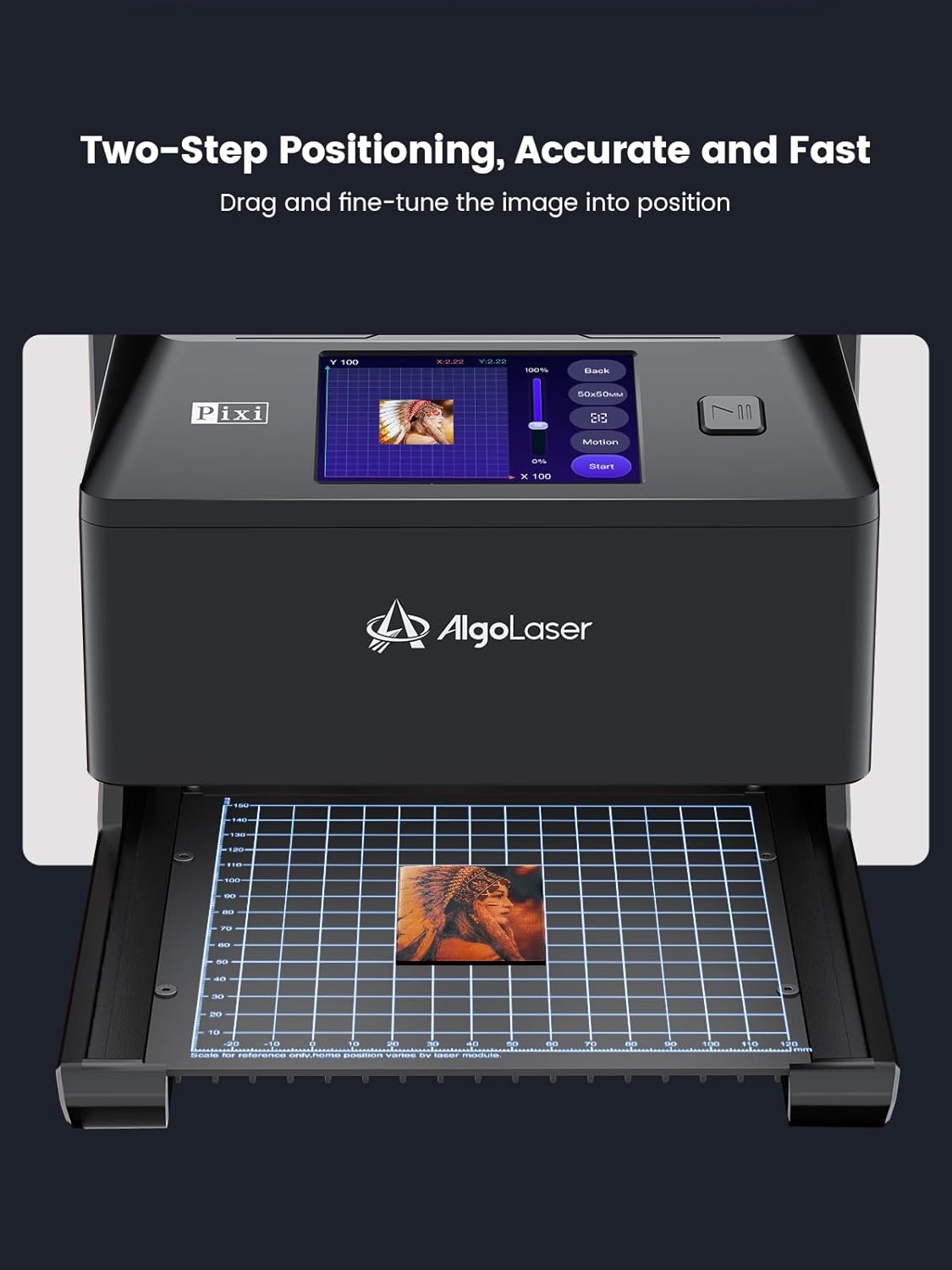 AlgoLaser 5W Smart Laser Engraver Machine: Portable Laser Engraver with 3.5" Touchscreen & 2.0 AlgoOS System - Hand Draw/Wireless Transmission/SD Card/Offline - Laser Engraving for Wood, Leather