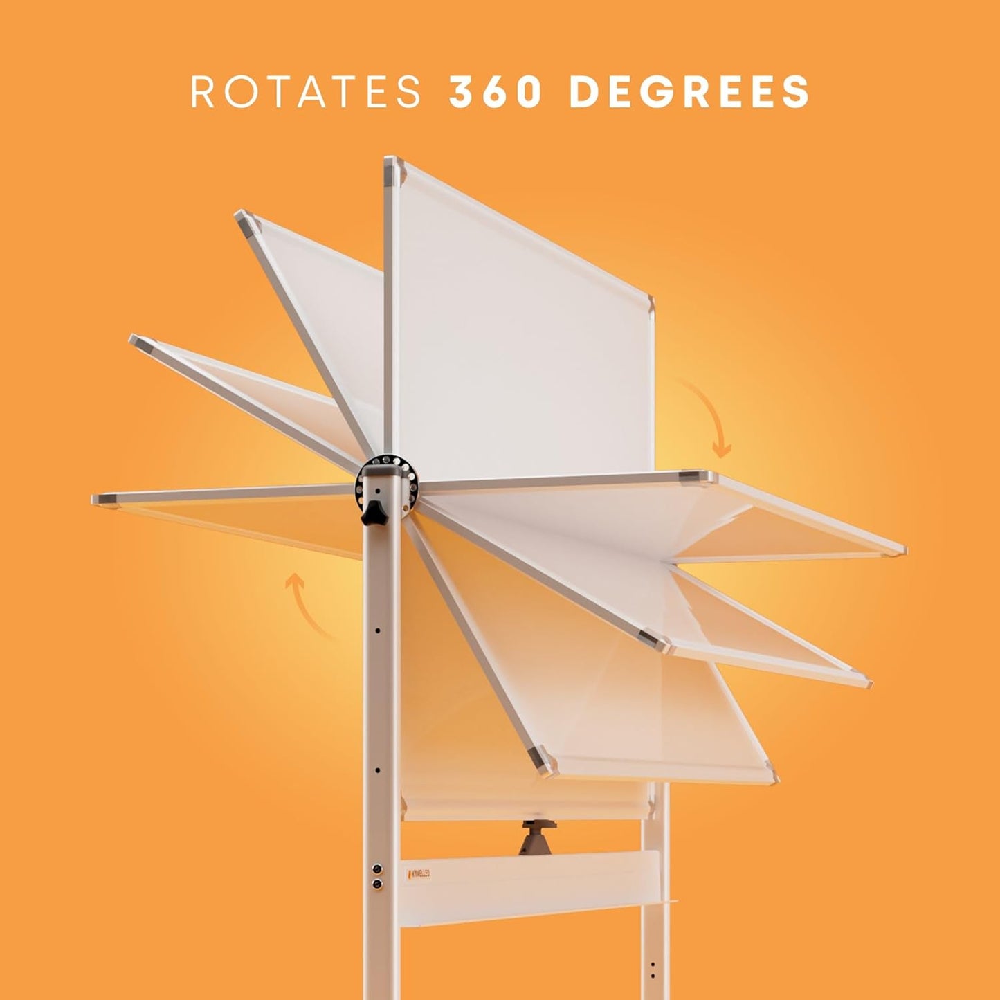 Rolling Dry Erase Board 46 x 32 - Large Portable Magnetic Whiteboard with Stand - Double Sided Easel Style with Wheels - Mobile Standing Whiteboard for Office, Classroom & Home