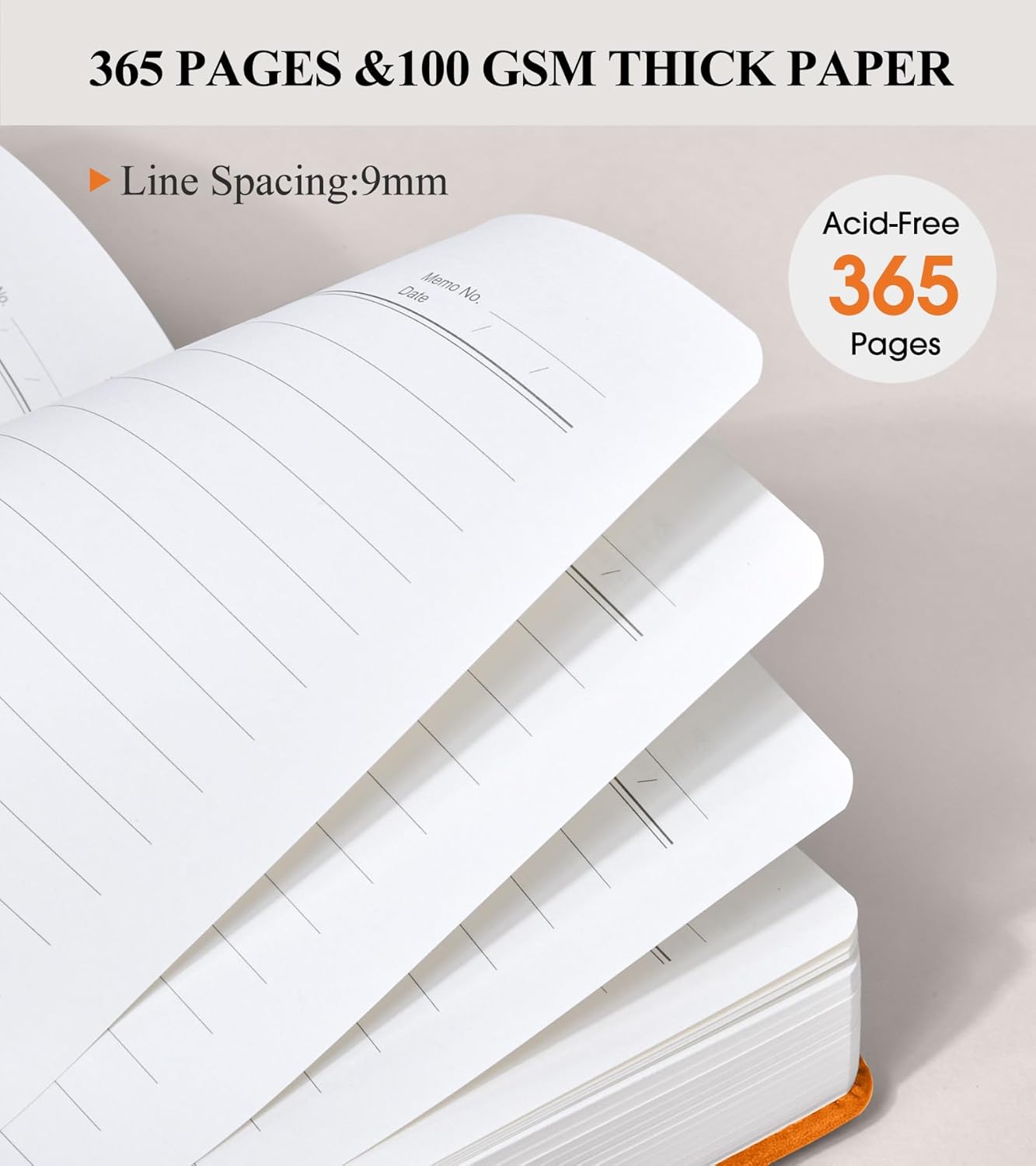 365 Page Thick Lined Journal Notebook for Men Women, A4 Large Leather Journals for Writing, Hardcover Notebooks for Work, School, Note Taking, Business, Travel Diary, College Ruled 8.5" x 11"