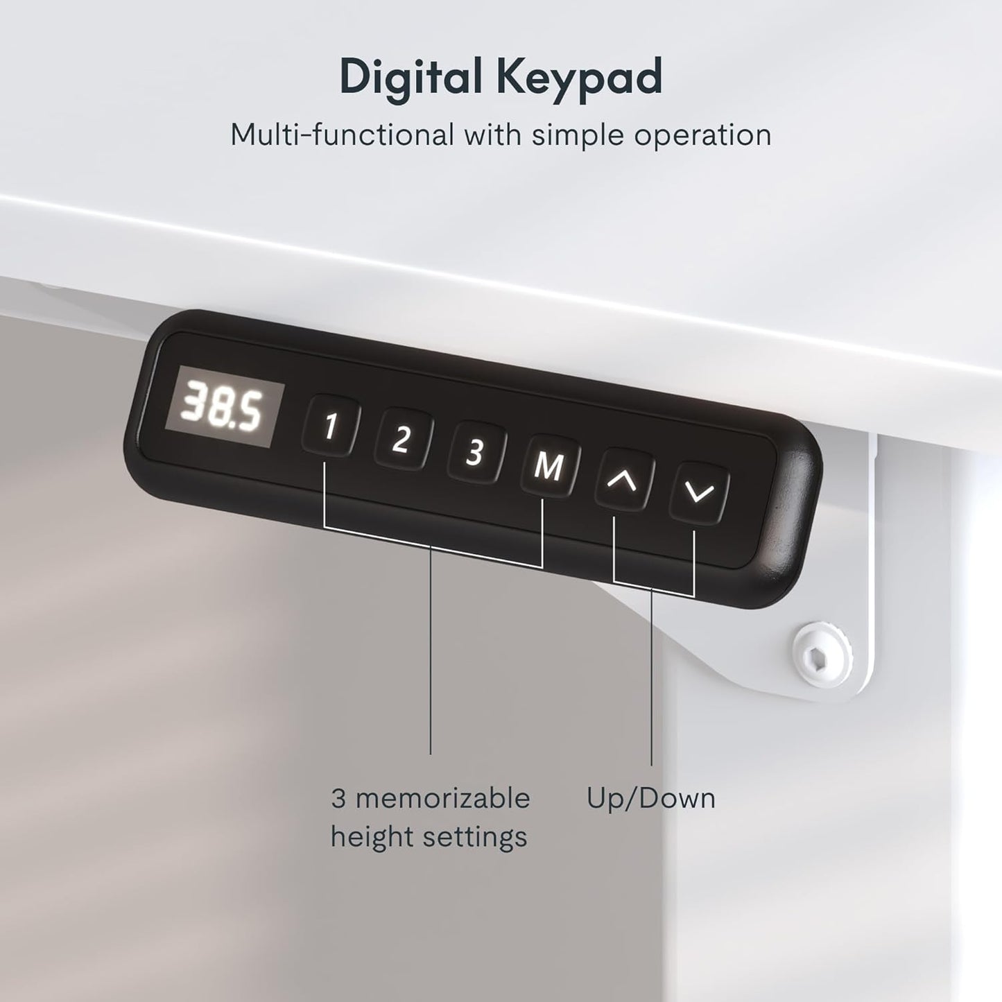FLEXISPOT 4 Legs Standing Desk 63 x 28 Inch Electric Adjustable Height Desk with Splice Board Home Office Sit Stand Up Desk, White Top + White Frame