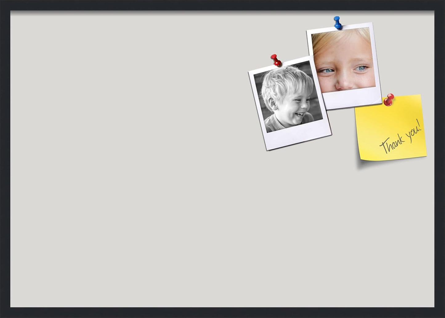 PinPix 40x28 Inch Cork Bulletin Board. This Decorative Framed Pin Board Comes with Light Stone Design and a Satin Black Frame. Ideal for Home Office Decor or Message Board (PinPix-1809)