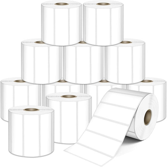 L LIKED 3" x 1" Direct Thermal Labels, Permanent Adhesive Barcode Shipping Label & Compatible with Rollo, Zebra and Other Desktop Printers (12 Rolls, 16800 Labels)