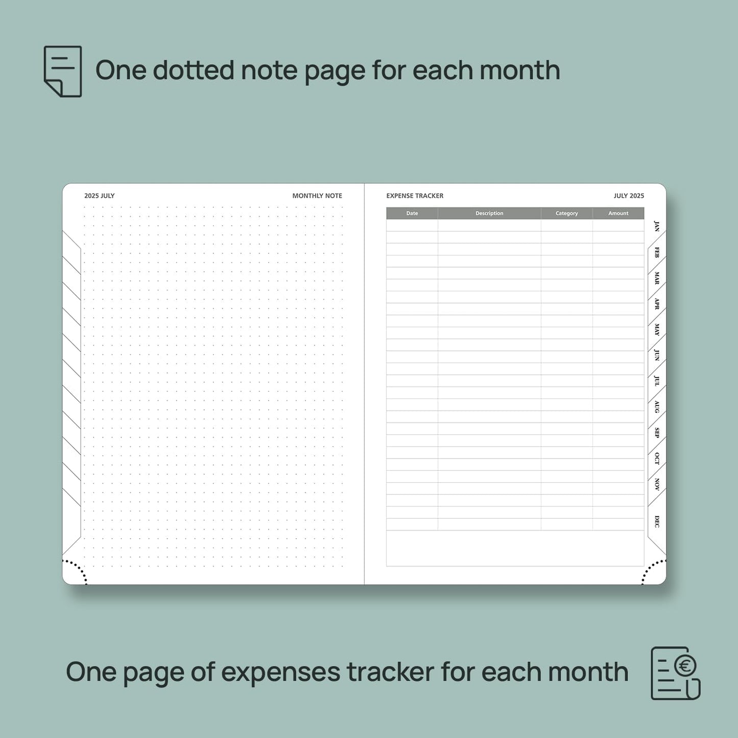 POPRUN Monthly Planner 2025-2026 (Medium- 6.5'' x 8.5'' Soft Cover), 18-Month Calendar Book (Jul.2025-Dec.2026), Calendar Planner with Monthly Tabs & Pocket, 100 GSM Paper - Night Sky Blue