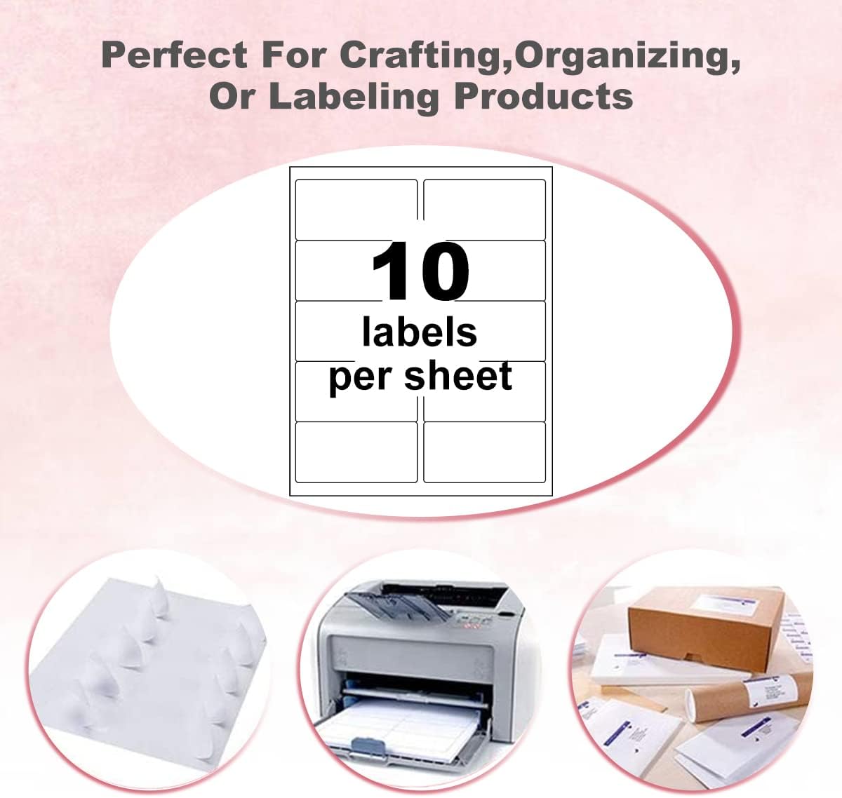 BESTEASY 2x4 Shipping Labels, FBA 10 Up Address mailing Labels, 100 Sheets Sticker Labels Compatible Laser/InkJet(1000 Labels)