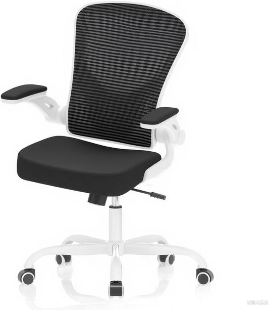 Office Chair, Ergonomic Desk Chairs 330LBS Capacity High Back Mesh Computer Chair with Flip-up Armrests, Comfy Work Chair with Adjustable Lumbar Support, Rolling Chair