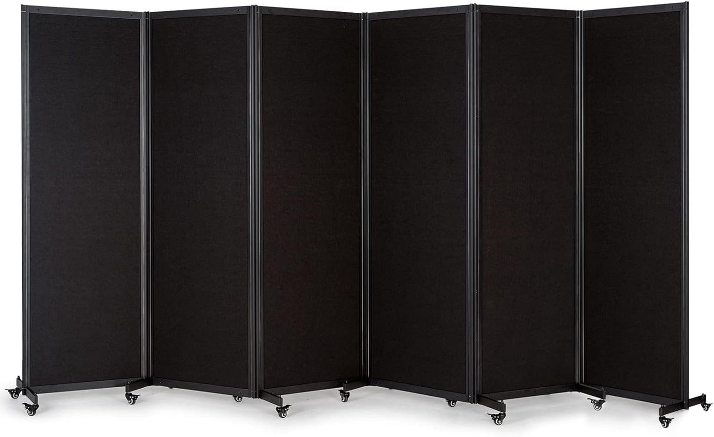 Room Partition,Office Divider,Portable Commercial Screen Dividers,Privacy Partition Separator,Classroom School Dividers, 12'7"L* 6'7"H,6 Panel,Black