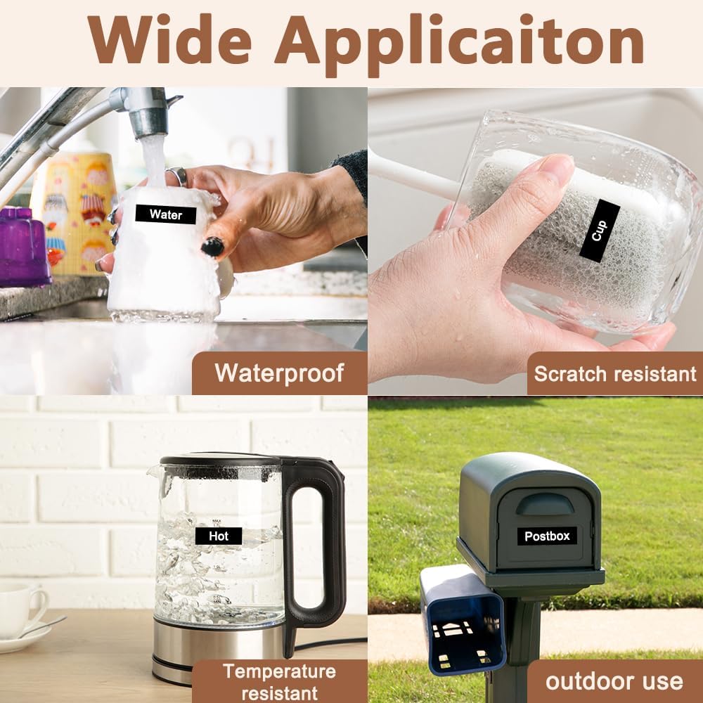 Hehua Tze Tz 18mm 0.7 Laminated Black Tape Compatible for Brother P-Touch TZe-345 TZe345 TZ-345 TZ345 Label for Ptouch PT D400 D600 D610 P710bt, 3/4'' x 26.2ft White on Black, 3 Pack