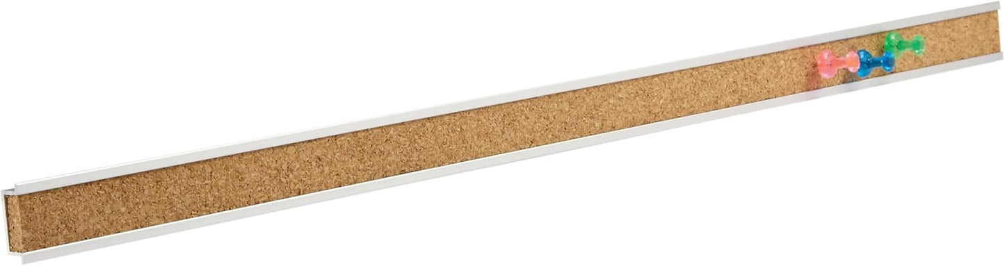 Quartet Bulletin Bar Strip, Cork Board, 48" x 1", Aluminum Frame, Beige (2006)