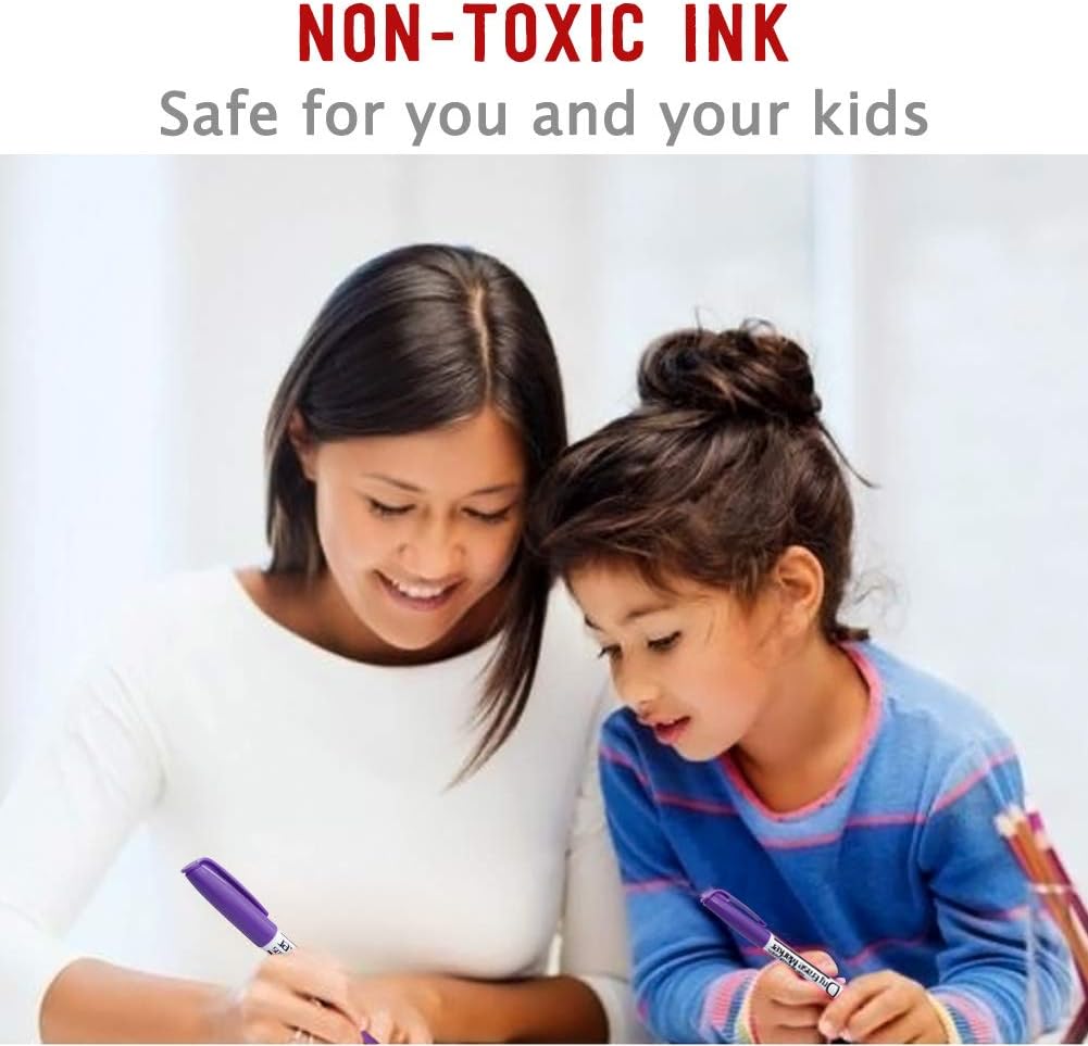 Volcanics Purple Dry Erase Markers Low Odor Fine Whiteboard Markers Thin Box of 12