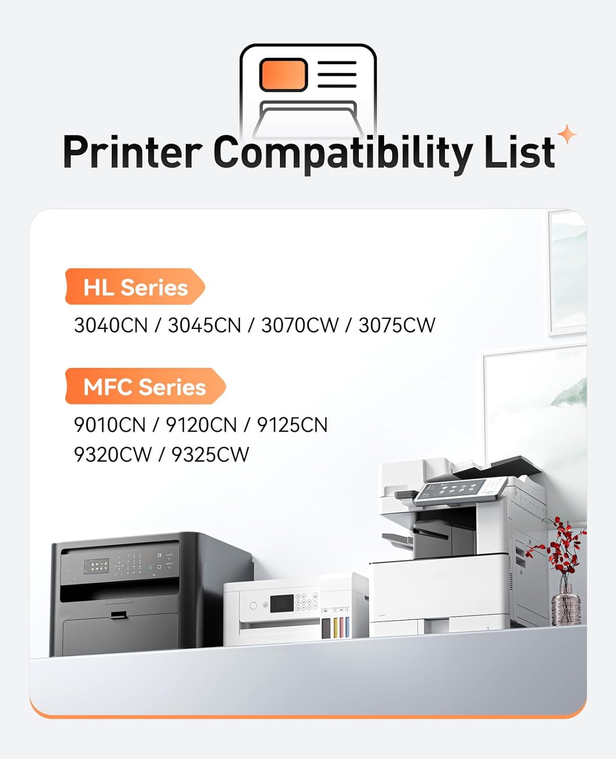 TN210 Toner Cartridge Set 4-Pack Replacement for Brothe TN-210 Compatible with MFC-9325CW MFC-9125CN HL-3070CW 3040CN 3045CN 3075CW MFC-9320CW MFC-9120CN 9010CN Color Printer Black Cyan Yellow Magent