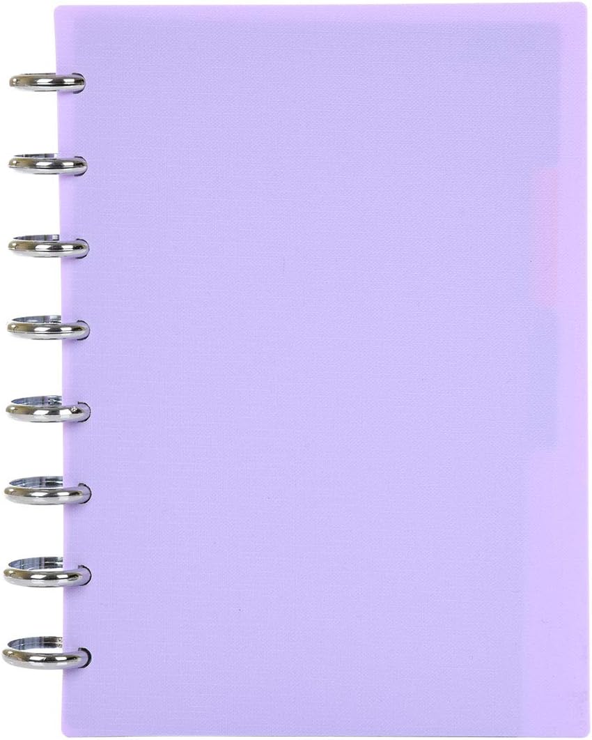 Talia Discbound Notebooks, Planner, Customizable, (yLavender w/Silver Discs, Junior (5.5in x 8.5in))