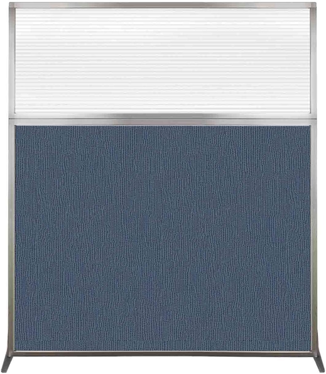 Versare Hush Screen Portable Room Divider | Workstation Wall Divider | Freestanding Privacy Hush Panels | Clear Fluted Windows | Fabric Office Divider Screen | Great for Room Separation