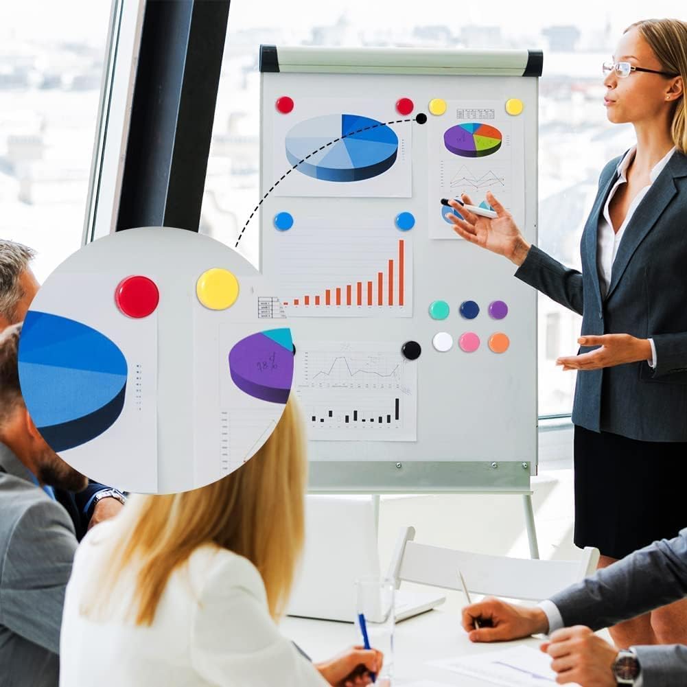 Qualsen 50 Pack Pink Fridge Magnets, Cute Funny Heavy Duty Round Magnets for Refrigerator Whiteboard Locker Kitchen Office Classroom