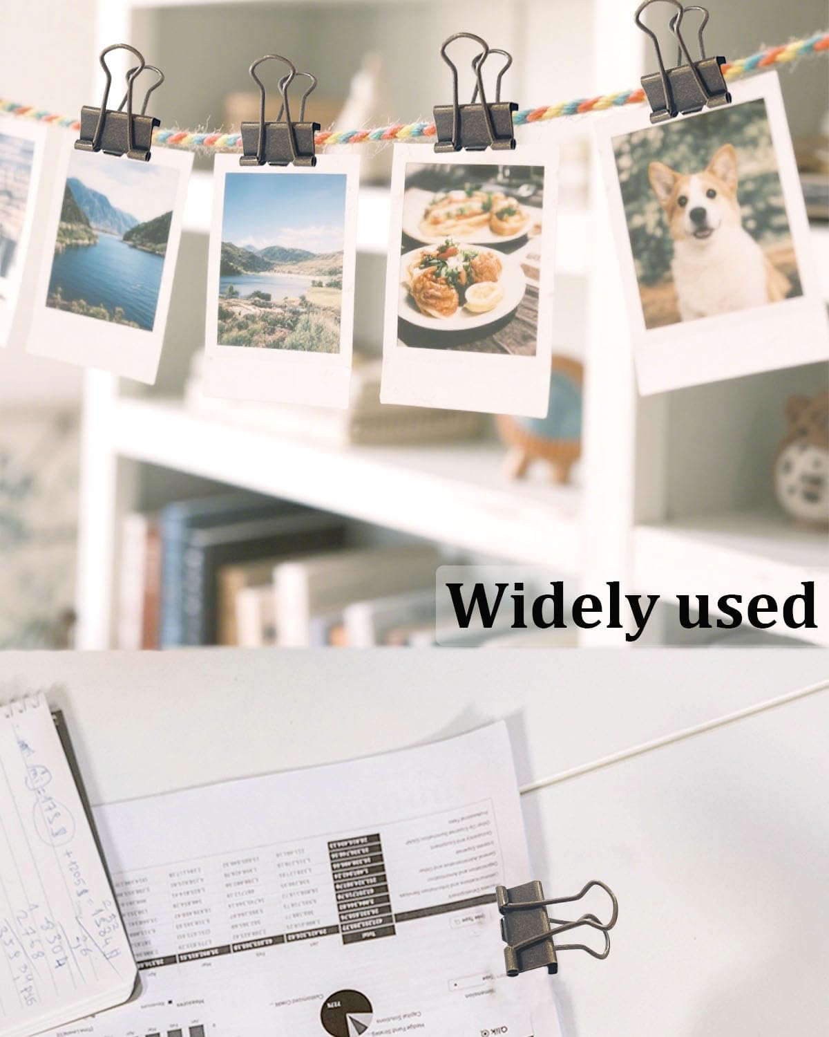 Assorted Binder Clips 0.75/1/1.25in 25-Pack - Bronze Tone Clips for Office & Home