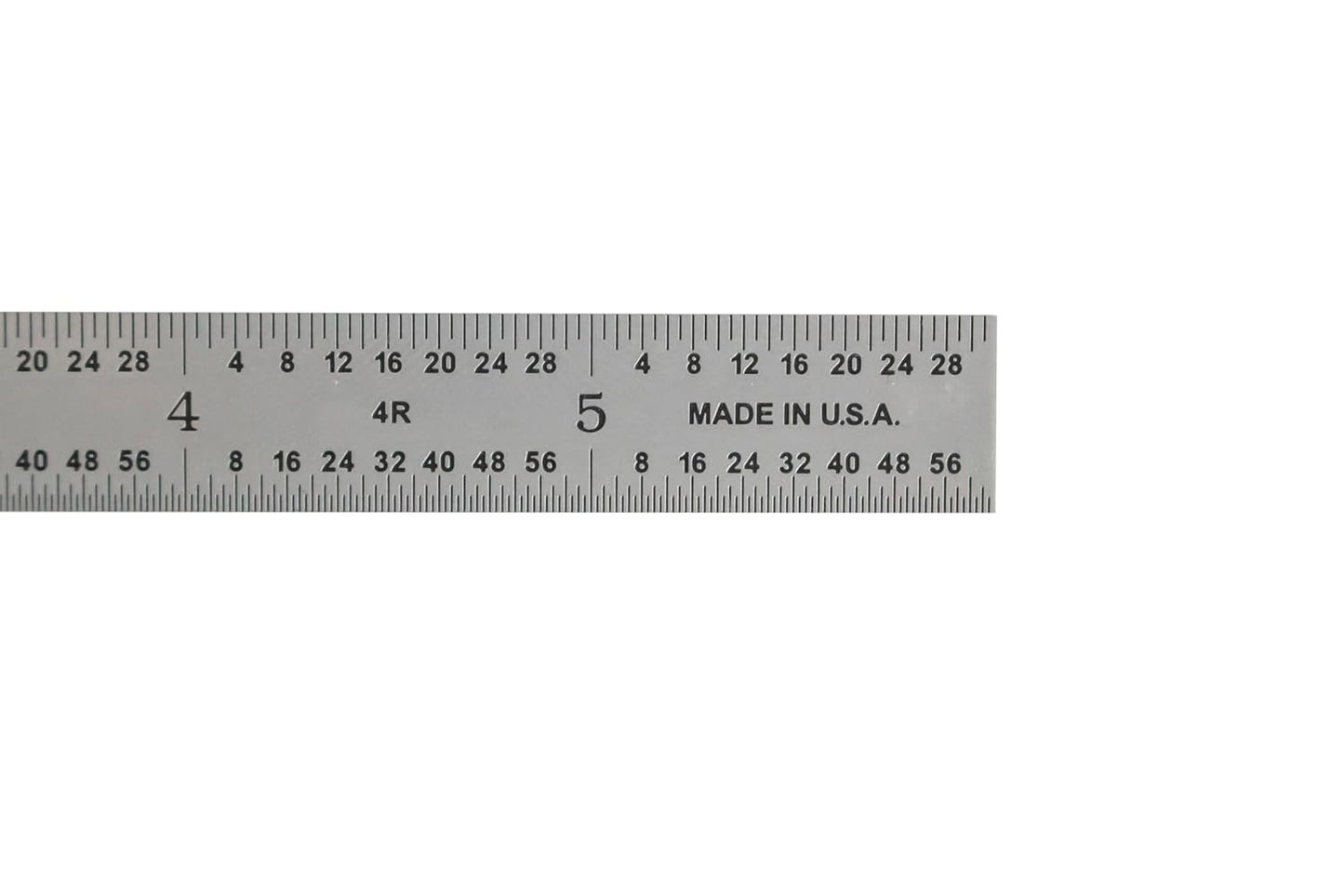 6 Inch Precision Rule, 4R (8ths, 16ths, 32nds, 64ths), Made in US, Metal Working and Fabrication, Carpentry, Woodworking and More (Flexible, 6 Inch)