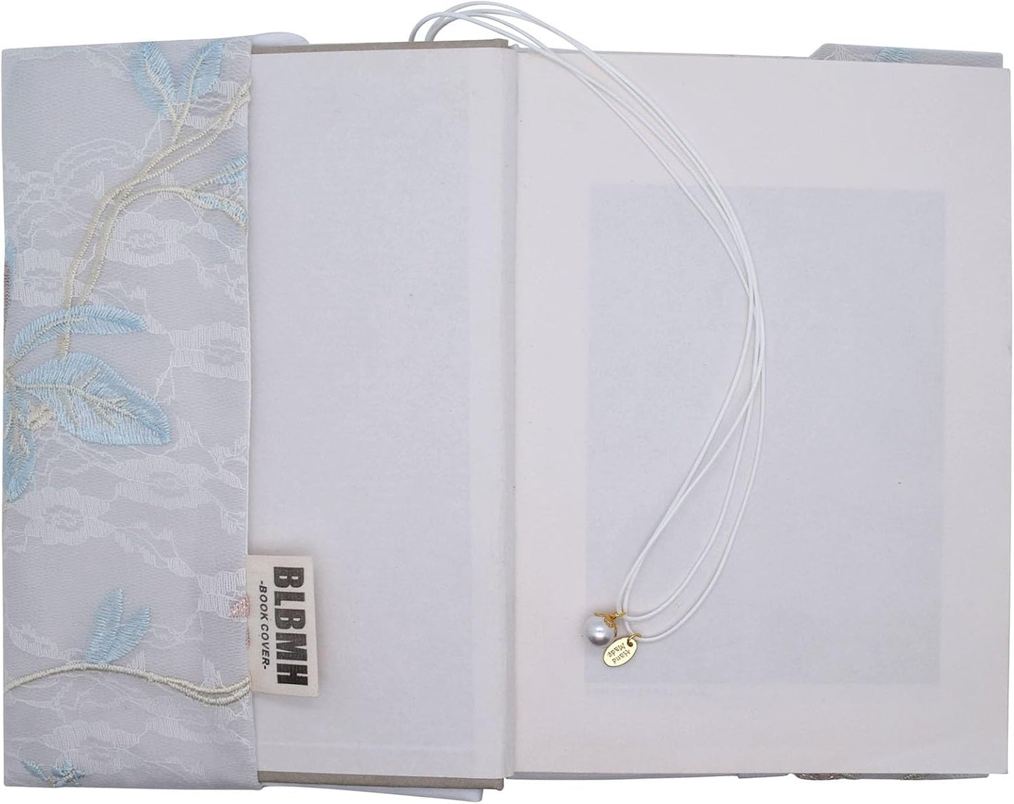 BLBMH Book Covers for Paperbacks Book Cover for Privacy Fit for 5.5x8.5 inch Embroidered Book Jacket Adjustable Book Sleeve Cover Fabric Softcover Protector for Notebook - Magnolia 8.5in