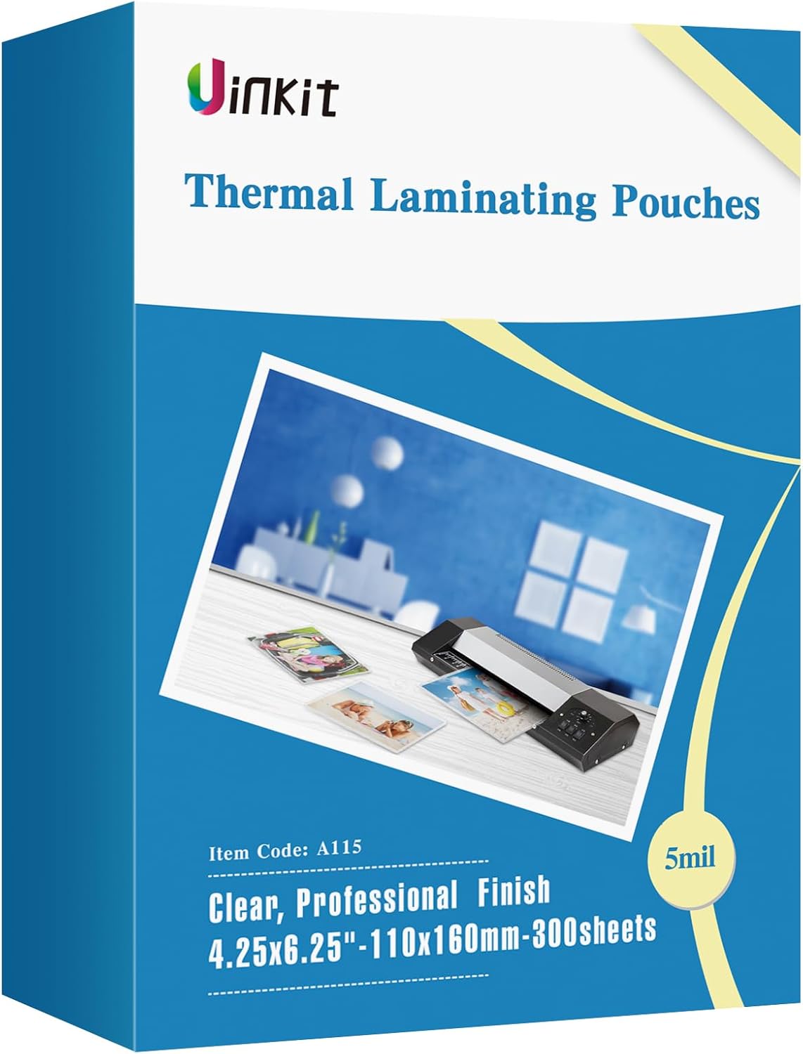 Uinkit 300Pack Thermal Laminating Pouches Card Size 4.3x6.3Inches 5Mil Thickness Laminating Sheets for Extra Protection Sealed 4x6 inches Photo Clear Glossy,Lamination Sheets Paper for Laminator