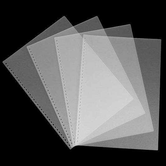 Rayson Pre-Punched PP Plastic Binding Cover, Frosted Finish, 34 Square Holes, Letter Size 8.27 × 11.75 Inches Matte Binding Cover - 50/Pack