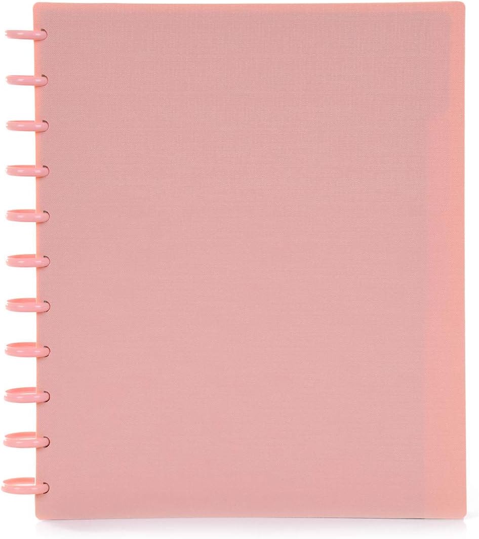 Talia Discbound Notebooks, Planner, Customizable, (Salmon w/Salmon Discs, Letter (8.5in x 11in))