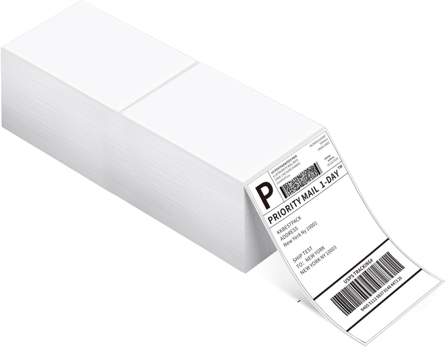 KKBESTPACK Mailing Labels – 2000 Fanfold 4 x 6 Direct Thermal Shipping Labels