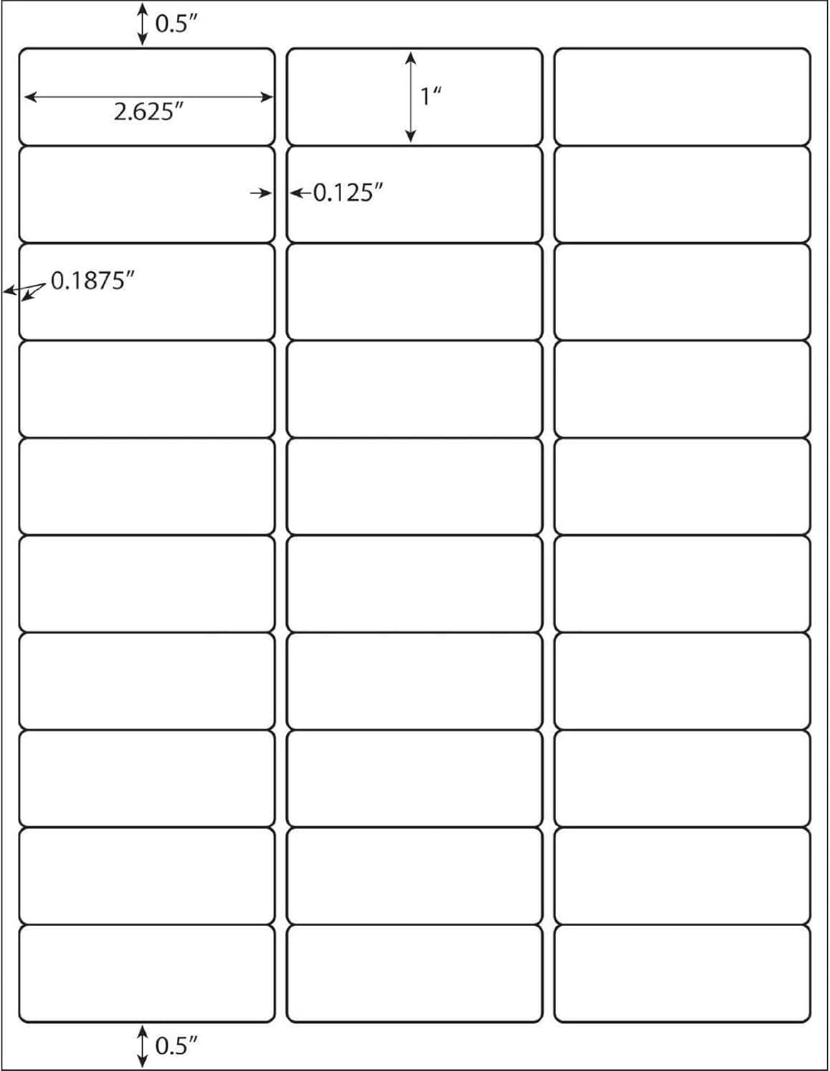 30 up Labels 1" x 2-5/8" Shipping Address Labels, FBA Barcode Tags, 3000 Sheets 30 Per Page Mailing Labels for Laser/Inkjet Printers (90000 Labels)