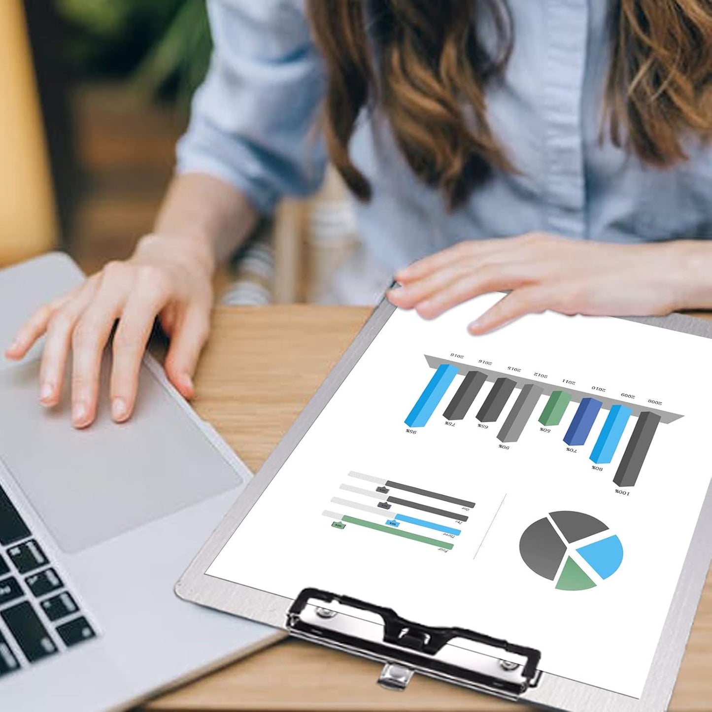 304 Stainless Steel Metal Dry Erase Clipboards with Pen Holder,Double-Sided Anti-Fingerprint White Board,Letter Size(Not to be adsorbed by Magnets)