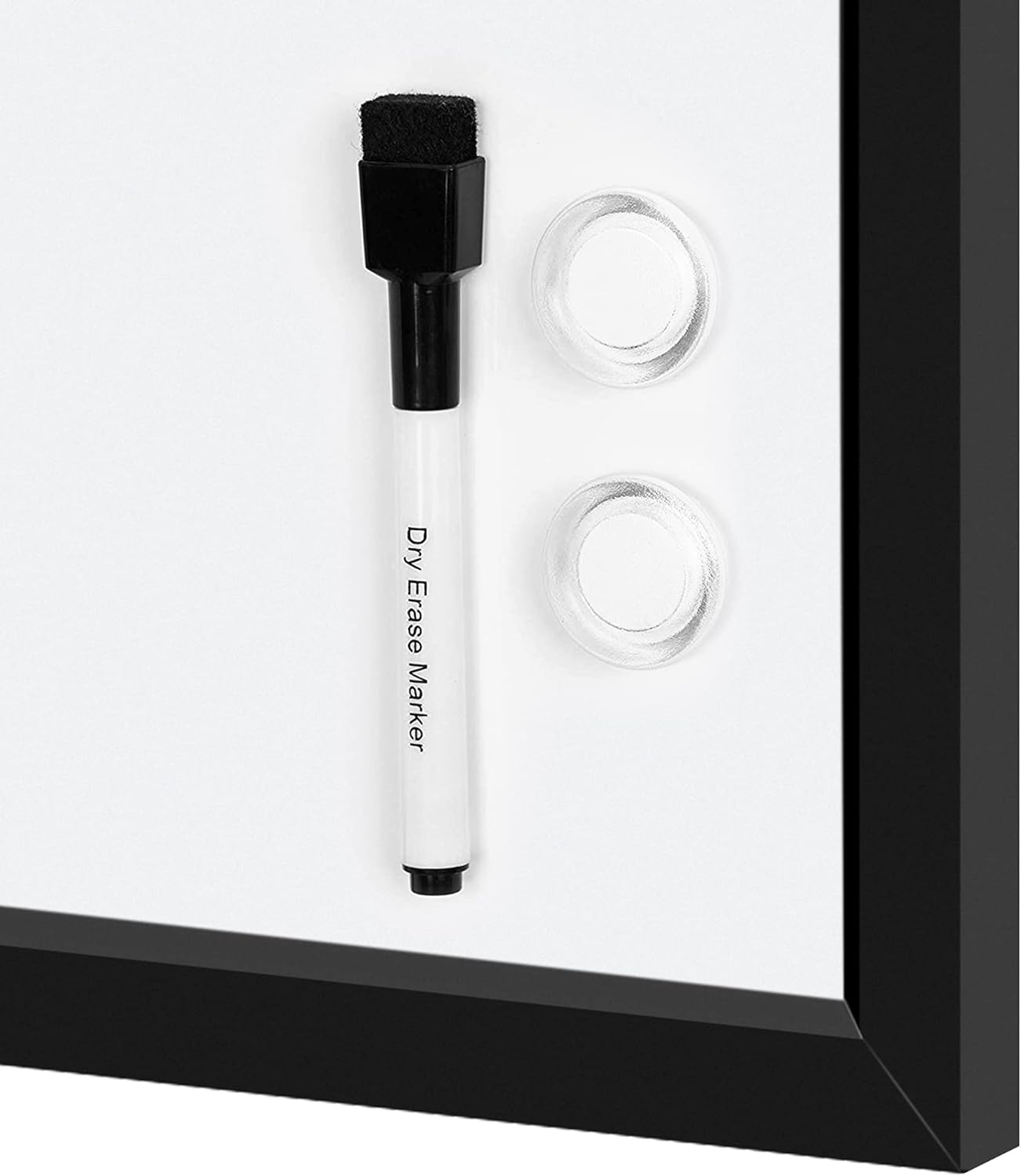 Amazon Basics Magnetic Dry Erase Whiteboard, 35"W x 23"H, Black Wooden Frame