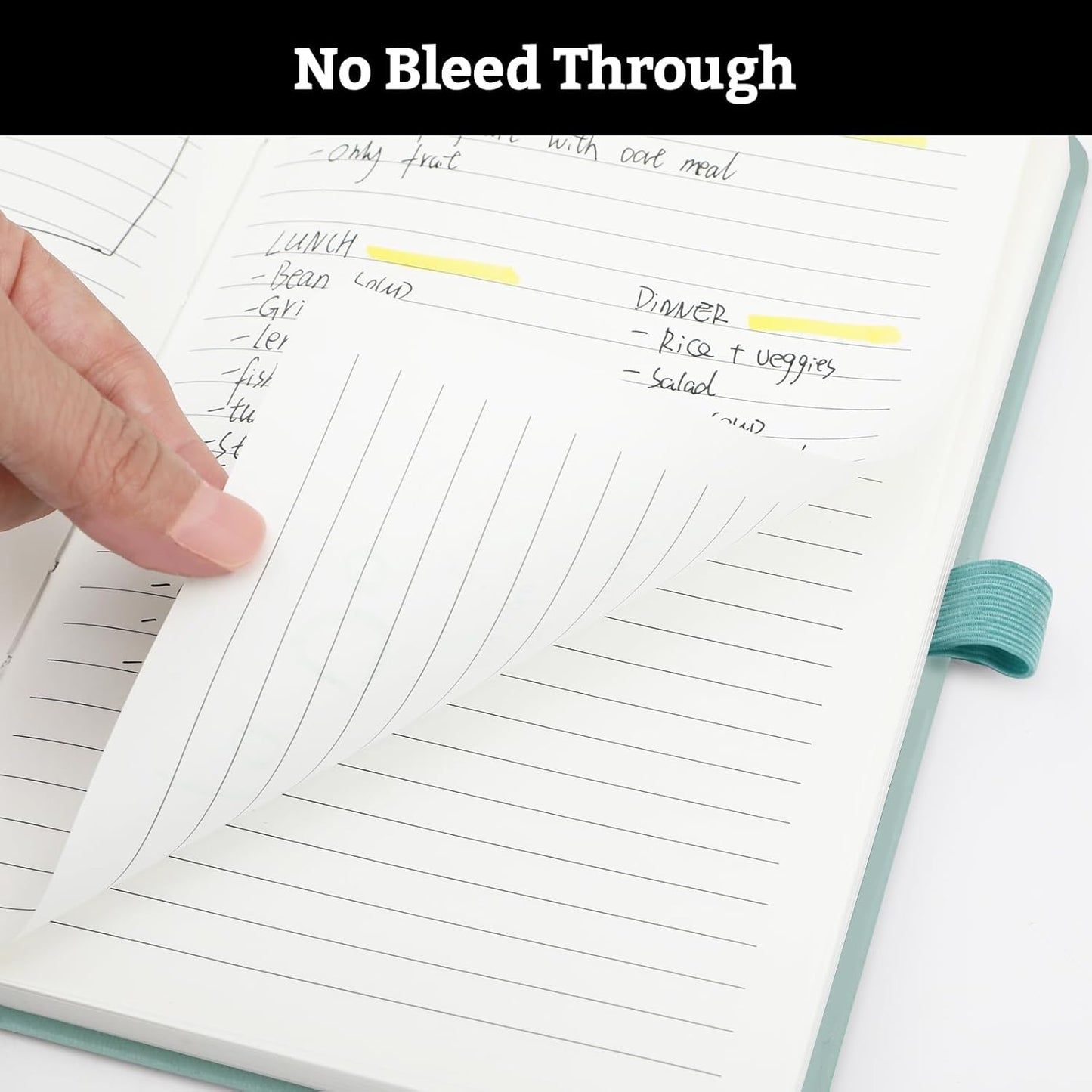 Hardcover Lined Bullet Dotted Journal Notebook, A5 140 192 Pages 100 120Gsm Paper College ruled for School,Work,Travel,and Daily Planning，5.7''*8.3'' (2, Light Green, A5 Lined)