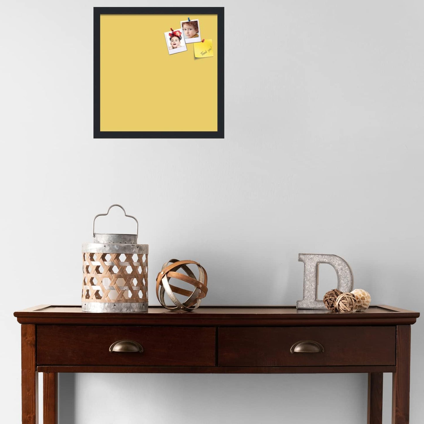 PinPix 17x17 Inch Cork Bulletin Board. This Decorative Framed Pin Board Comes with Honey Pastel Design and a Satin Black Frame. Ideal for Home Office Decor or Message Board (PinPix-1810)