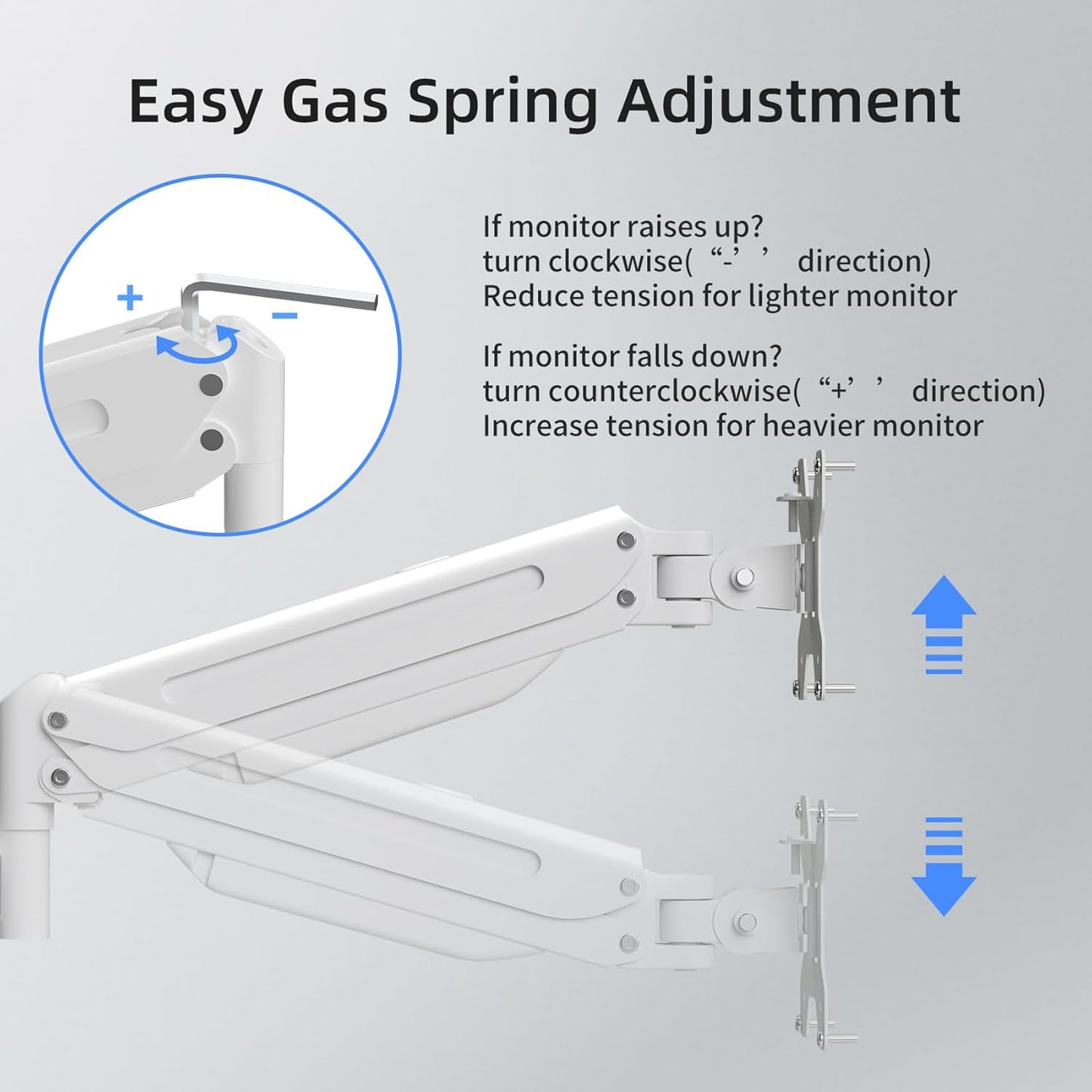 suptek Triple Monitor Mount for Most 17 to 32 inch Screens,Gas Springs Adjustment Triple Monitor Desk Mount Stand with Clamp & Grommet Kit,White(MD8003W)