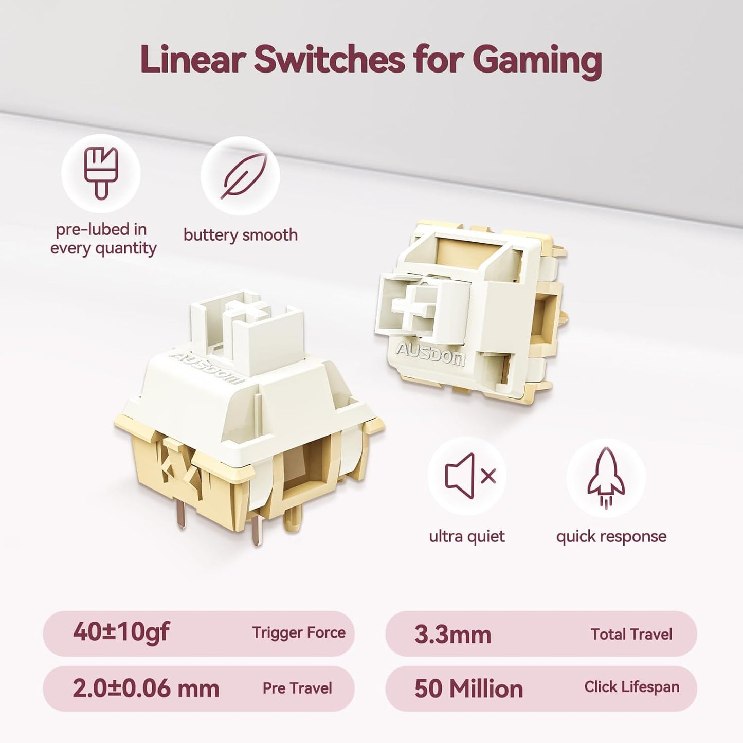 AUSDOM 98Pro Wireless Mechanical Keyboard, Tri-Mode BT/2.4GHz/USB-C Hot Swappable Custom Gaming Keyboard with Backlit, Gasket Structure, Linear Switches for Windows/Mac/PC (Black&Pink 97keys)