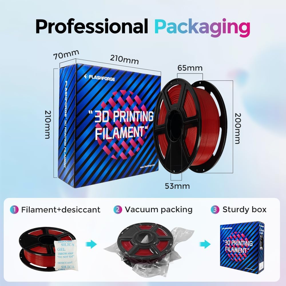 FLASHFORGE Rapid PLA Filament 1.75mm, High Flow Speedy 3D Printer Filament, Experience Exceptional Performance with 500mm/s High-Speed Printing, Neatly Wound & Top-Notch Filament (Ruby Red)