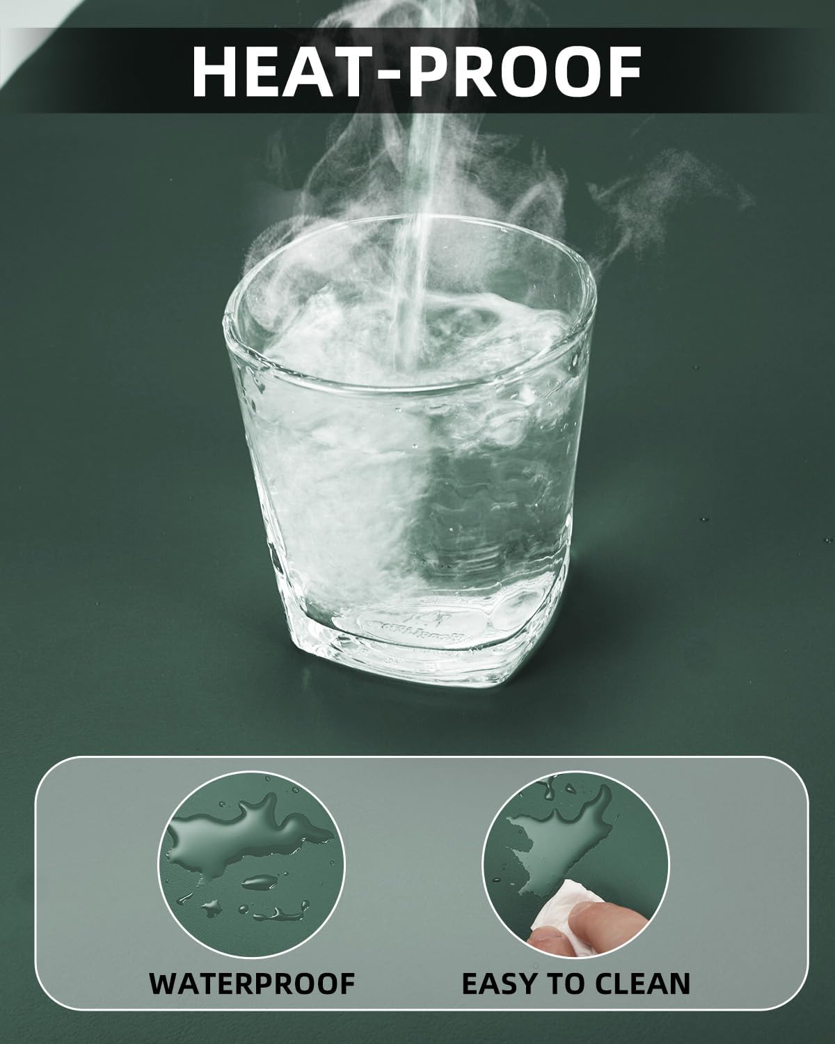 Leather Desk Pad Protector,Desk Cover mat,Office Desk mat,Laptop Mat for Desk, Non-Slip Desk Blotter,Waterproof Desk Writing Pad for Office/Home(23.6"x13.8",Dark Green)