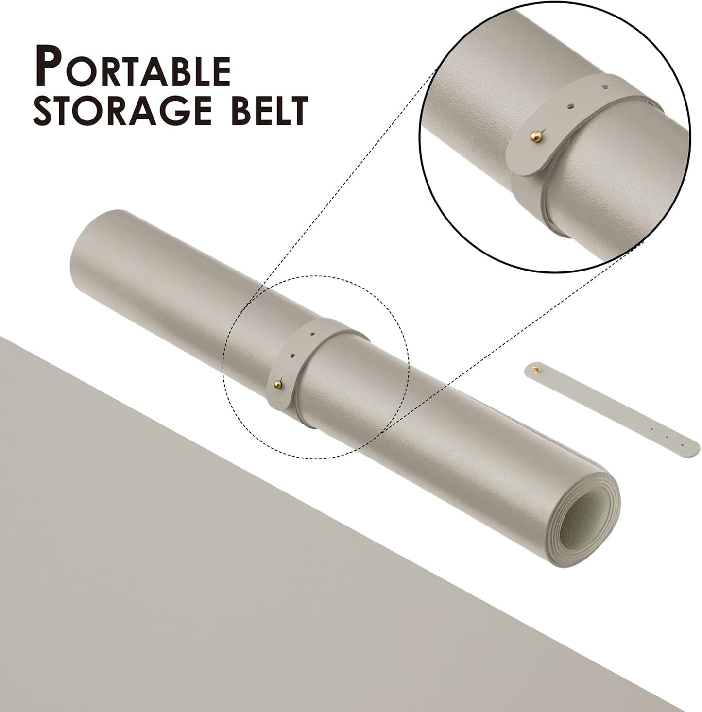 Leather Desk Mat - Small Non-Slip PU Desk Pad for Office and Home - Desk Organization and Accessories - Ideal for Large Mouse Pad and Small Desk Mats on Top of Desks (Light Gray,23.6"x 13.8")