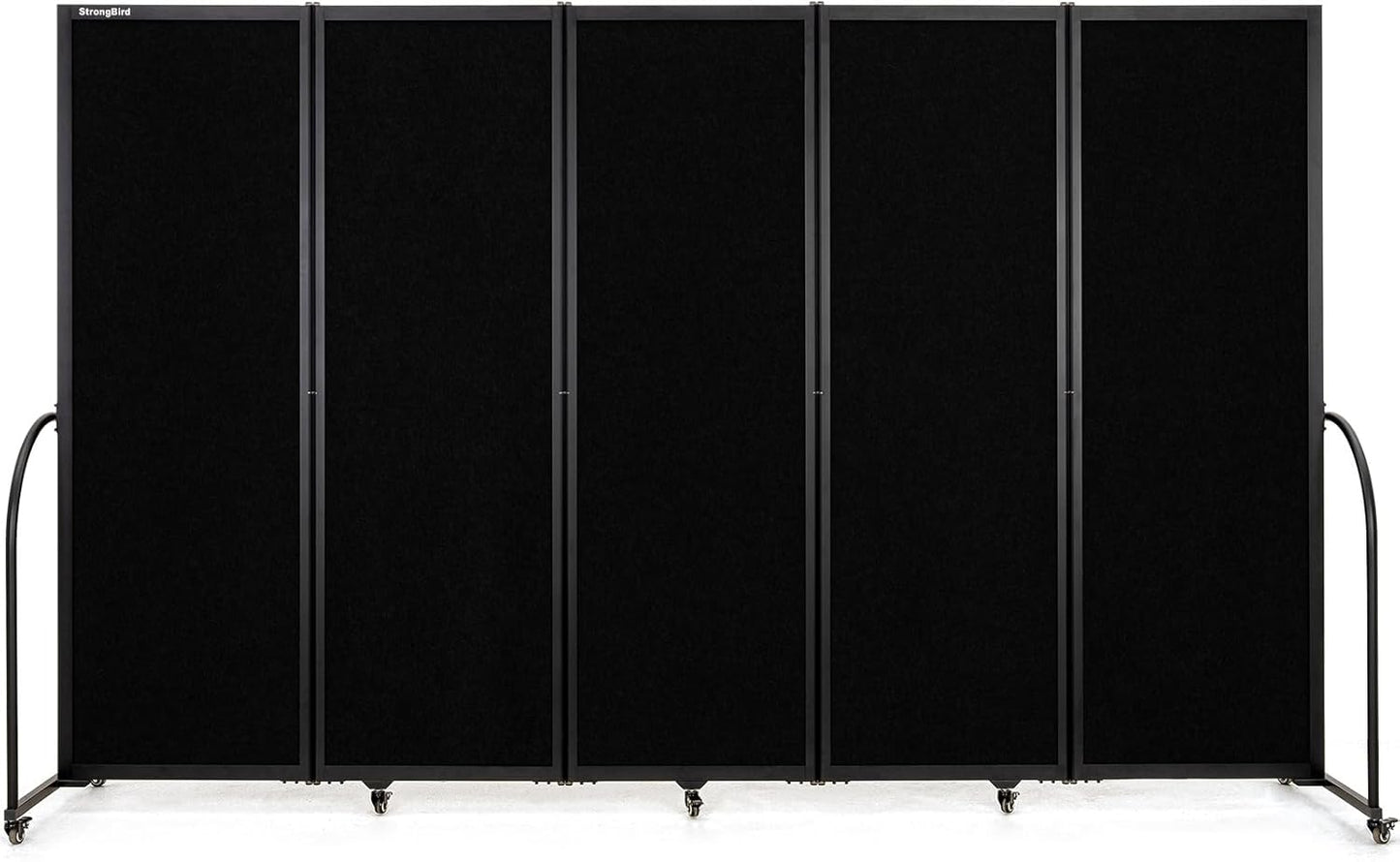 Folding Room Partition,Privacy Room Screen with Arms,Office Dividers Partition Wall,10'2"L* 6'7"H,Black