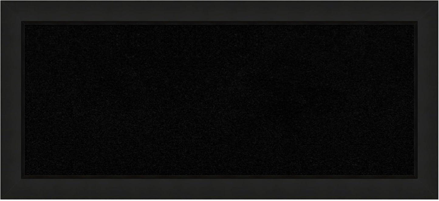 Amanti Art Black Cork Board for Wall, 15x33 Vision Board with Black Wood Frame, Medium Corkboard Office Decor for Home Organization, Casual Corkboard Pinboard to Display Items for Home Organization