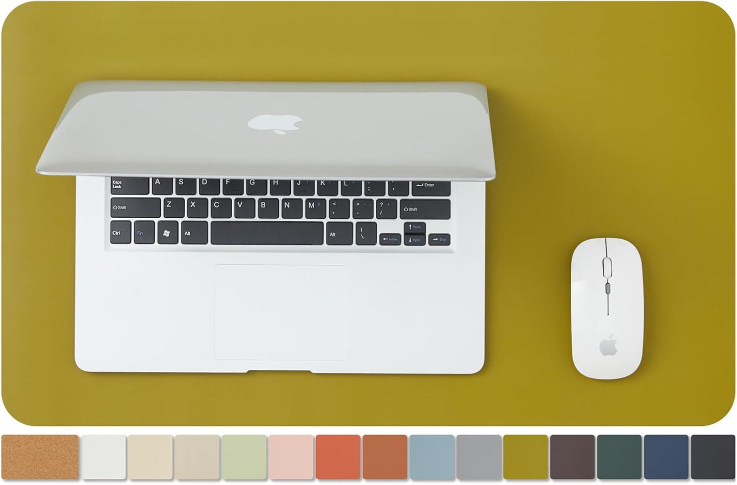 Cork Desk Mat - Small Dual-Sided Desk Pad for Office and Home - Desk Organization and Accessories - Ideal for Large Mouse Pad and Small Desk Mats on Top of Desks(Olive Green,23.6"x 13.8")